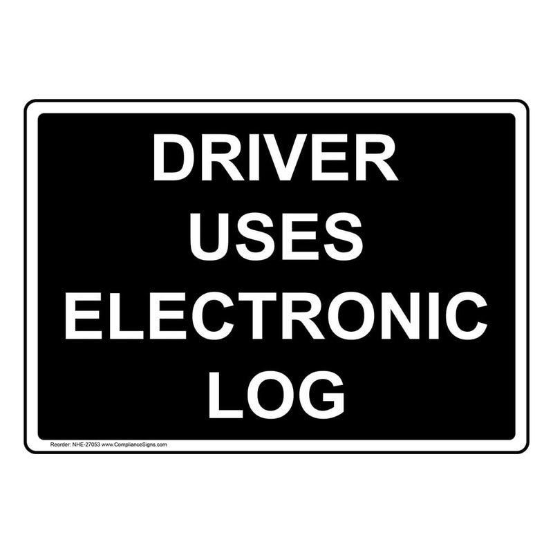 ComplianceSigns.com Driver Uses Electronic Log Label Decal, 5x3.5 inch 4-Pack Vinyl for Transportation - Image 1